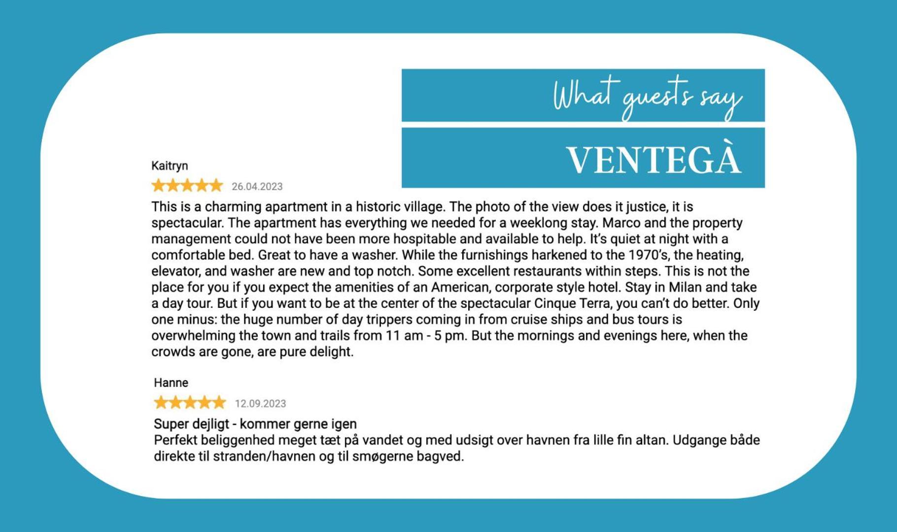 Ventega Sea View Apartment Vernazza Exterior foto